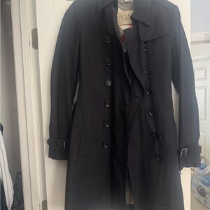 Burberry Black Classic Double-Breasted Trench Coat